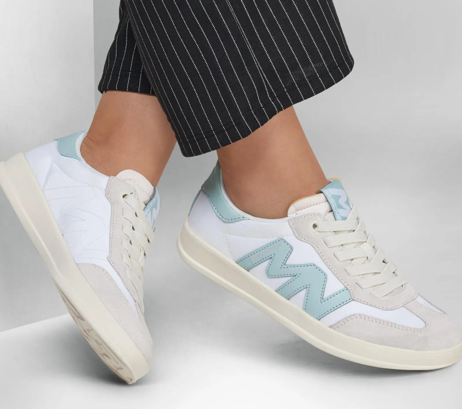 Com Atacadores|Sapatilhas Casuais-SKECHERS Mark Nason: New Wave Cup - The Rally BRANCO / AZUL
