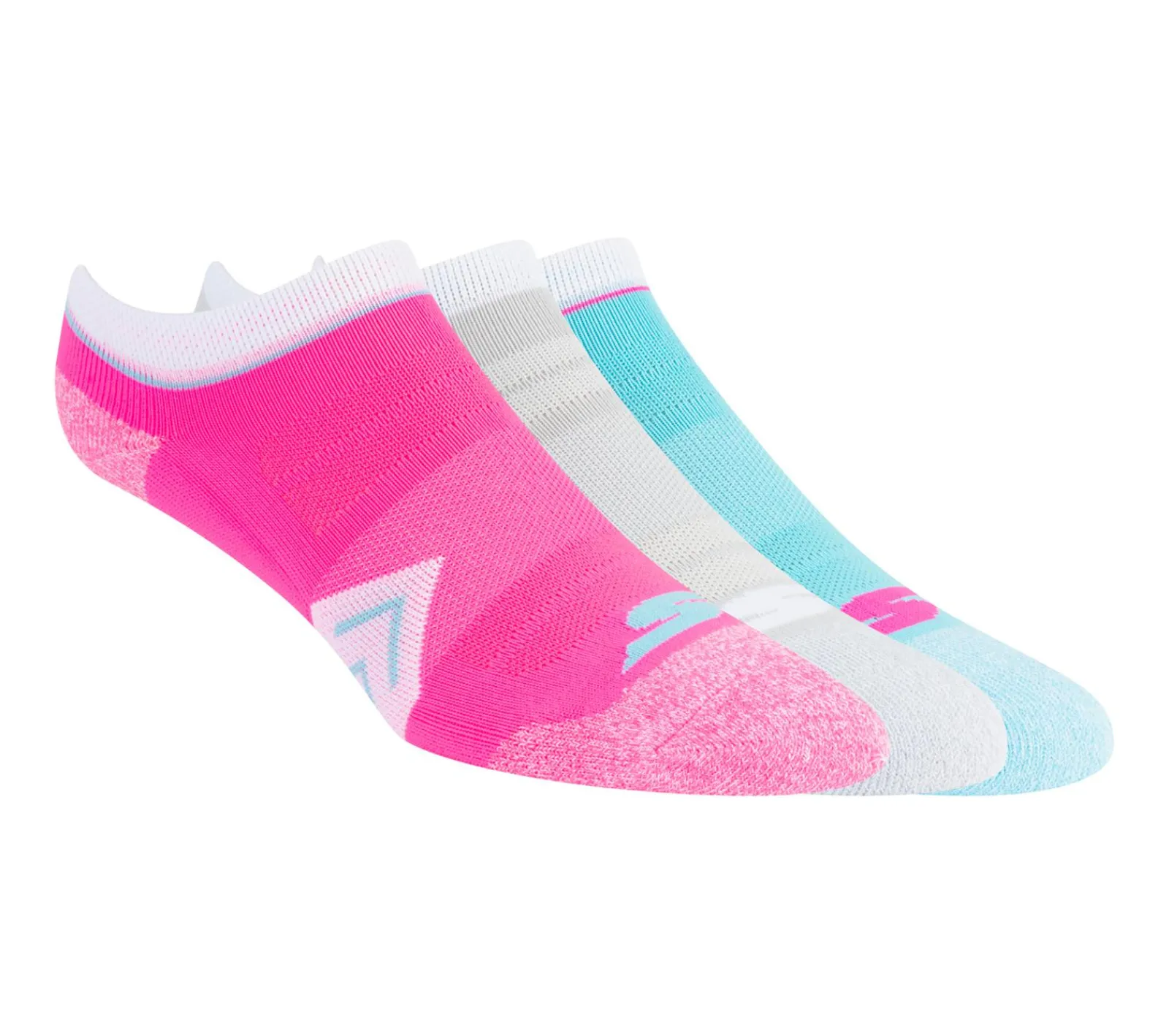 Meias|Acessórios-SKECHERS Marled Cushion Liner Socks - 3 Pack ROSA
