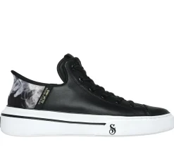 Calçado Sem Atacadores|Sapatilhas Casuais-SKECHERS Premium Leather Slip-ins: Snoop One - OG PRETO / BRANCO