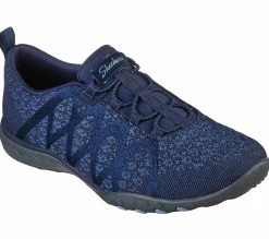 Calçado Sem Atacadores|Sapatilhas Casuais-SKECHERS Relaxed Fit: Breathe-Easy - Infi-Knity NAVY