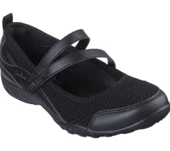 Sapatos Rasos|Calçado Sem Atacadores-SKECHERS Relaxed Fit: Breathe-Easy - Keep Clean PRETO
