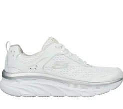 Com Atacadores|Sapatilhas-SKECHERS Relaxed Fit: D'Lux Walker - Infinite Motion BRANCO / PRATEADO