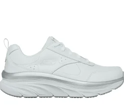 Com Atacadores|Sapatilhas-SKECHERS Relaxed Fit: D'Lux Walker - Timeless Path BRANCO / PRATEADO
