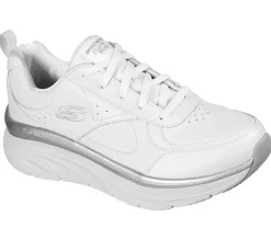 Com Atacadores|Sapatilhas-SKECHERS Relaxed Fit: D'Lux Walker - Timeless Path BRANCO / PRATEADO