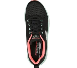 Com Atacadores|Sapatilhas-SKECHERS Relaxed Fit: D'Lux Walker - Fresh Finesse PRETO / MENTA