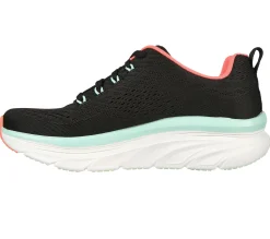 Com Atacadores|Sapatilhas-SKECHERS Relaxed Fit: D'Lux Walker - Fresh Finesse PRETO / MENTA