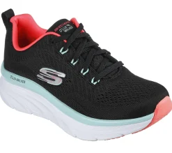 Com Atacadores|Sapatilhas-SKECHERS Relaxed Fit: D'Lux Walker - Fresh Finesse PRETO / MENTA