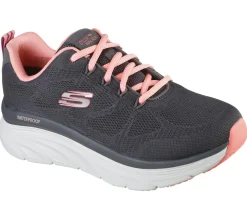 Com Atacadores|Sapatilhas-SKECHERS Relaxed Fit: D'Lux Walker - Get Oasis CARVÃO / CORAL