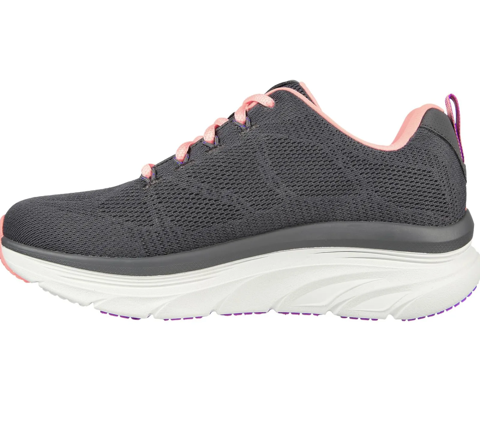 Com Atacadores|Sapatilhas-SKECHERS Relaxed Fit: D'Lux Walker - Get Oasis CARVÃO / CORAL