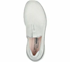 Calçado Sem Atacadores|Sapatilhas-SKECHERS Relaxed Fit: D'Lux Walker 2.0 - Sparkle Forever BRANCO / PRATEADO