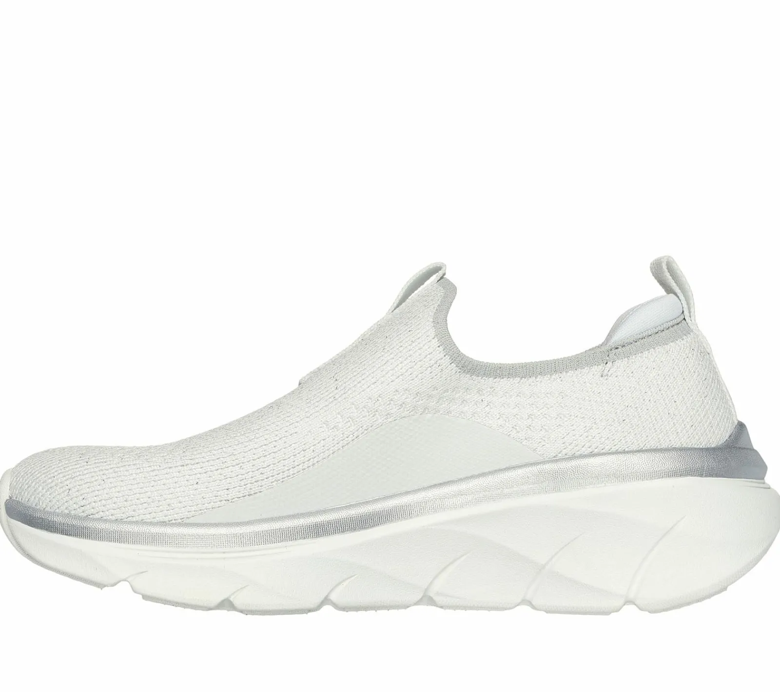 Calçado Sem Atacadores|Sapatilhas-SKECHERS Relaxed Fit: D'Lux Walker 2.0 - Sparkle Forever BRANCO / PRATEADO