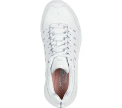Com Atacadores|Sapatilhas-SKECHERS Relaxed Fit: D'Lux Walker 2.0 - Golden Step BRANCO / PRATEADO
