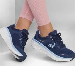 Com Atacadores|Sapatilhas-SKECHERS Relaxed Fit: D'Lux Walker 2.0 - Daisy Doll NAVY / ROSA