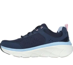Com Atacadores|Sapatilhas-SKECHERS Relaxed Fit: D'Lux Walker 2.0 - Daisy Doll NAVY / ROSA