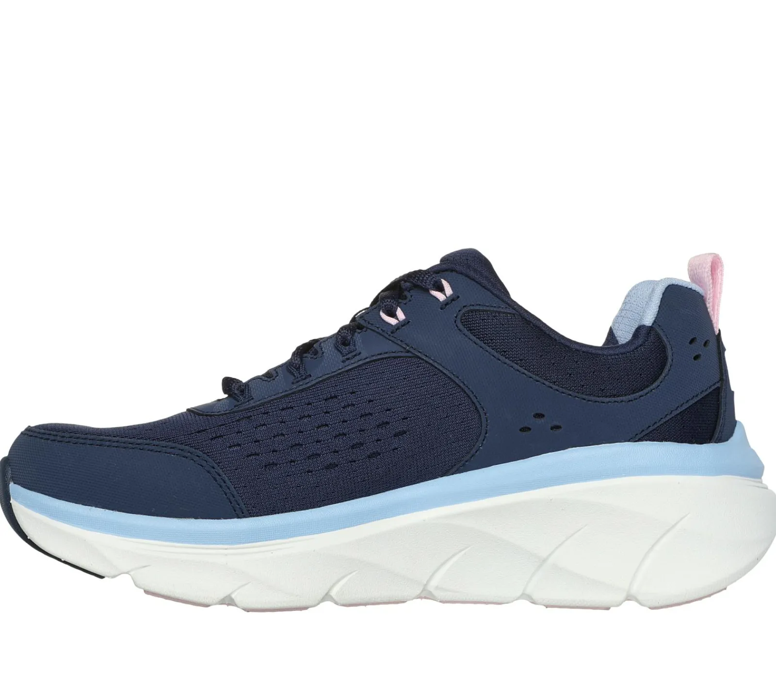 Com Atacadores|Sapatilhas-SKECHERS Relaxed Fit: D'Lux Walker 2.0 - Daisy Doll NAVY / ROSA