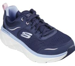 Com Atacadores|Sapatilhas-SKECHERS Relaxed Fit: D'Lux Walker 2.0 - Daisy Doll NAVY / ROSA