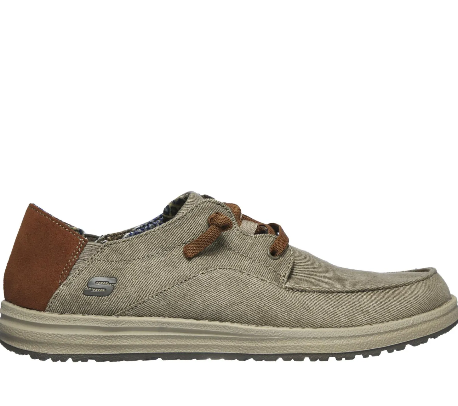 Sapatos Em Tela|Calçado Sem Atacadores-SKECHERS Relaxed Fit: Melson - Planon TAUPE