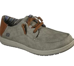 Sapatos Em Tela|Calçado Sem Atacadores-SKECHERS Relaxed Fit: Melson - Planon TAUPE