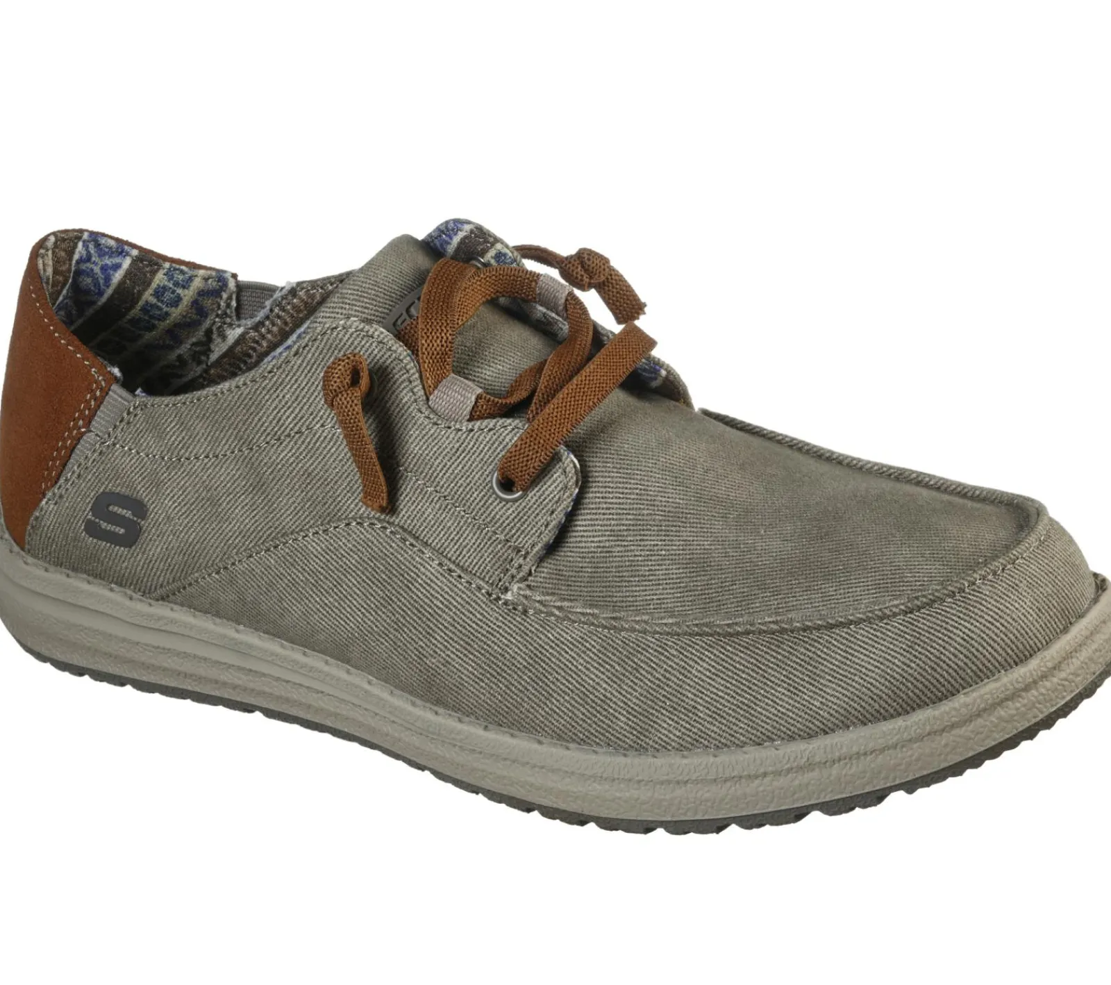 Sapatos Em Tela|Calçado Sem Atacadores-SKECHERS Relaxed Fit: Melson - Planon TAUPE