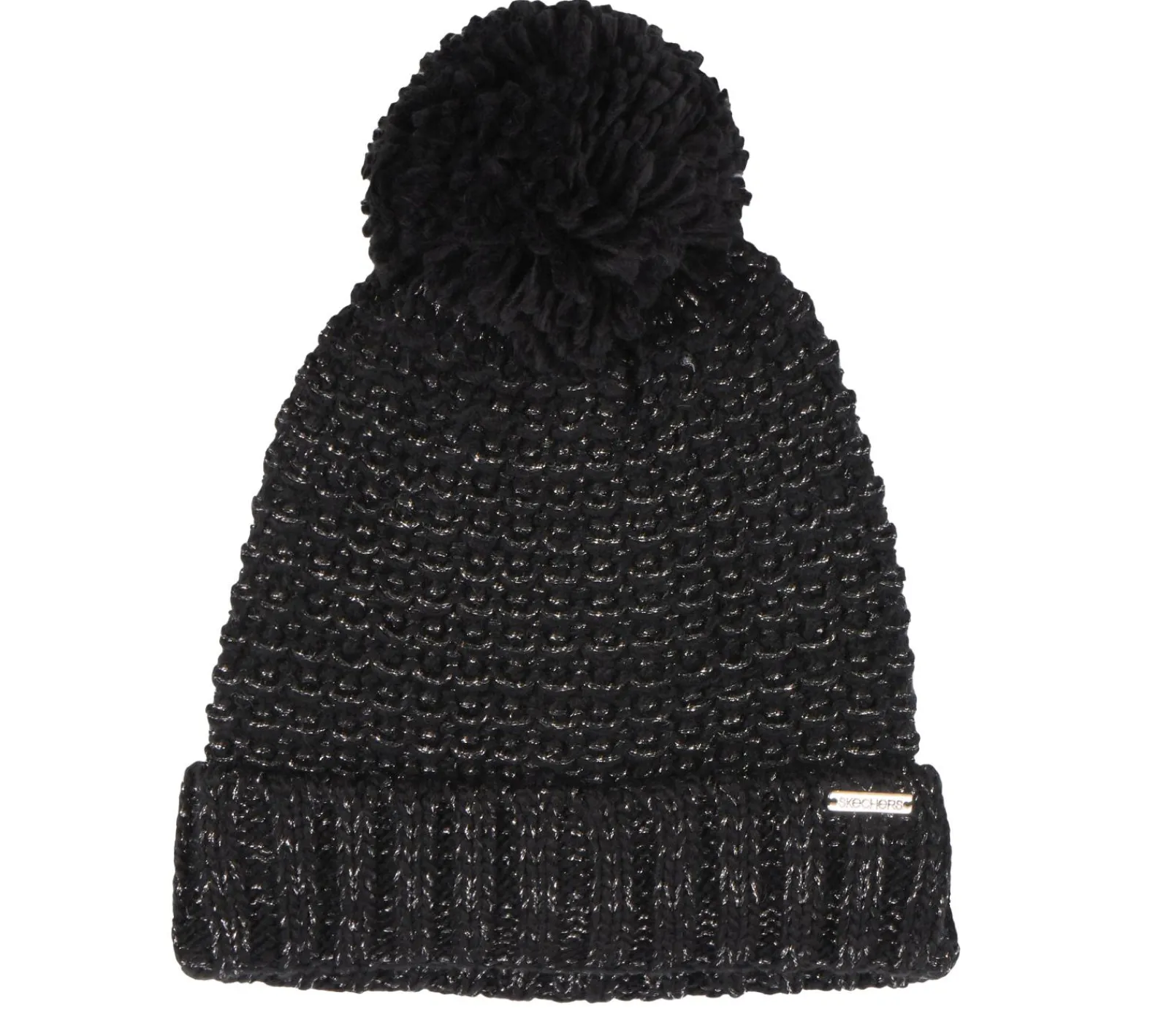 Acessórios Para A Cabeça|Chapéus E Gorros-SKECHERS Reverse Stitch Pom-Pom Beanie PRETO