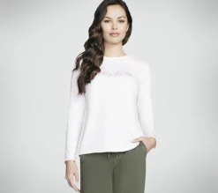 Partes De Cima|Partes De Cima-SKECHERS Rhinestone Queen Long Sleeve Tee LAVANDA / ROSA