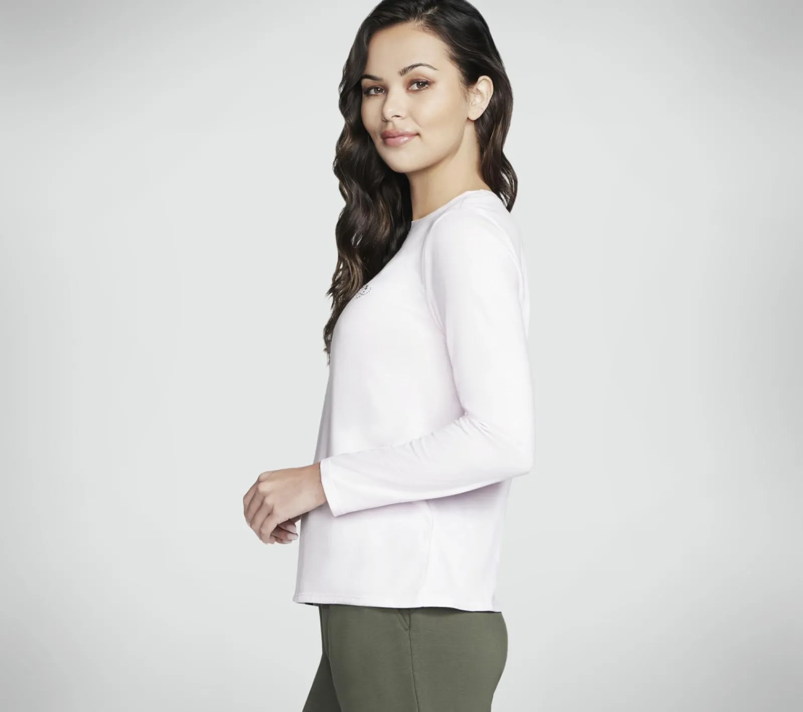 Partes De Cima|Partes De Cima-SKECHERS Rhinestone Queen Long Sleeve Tee LAVANDA / ROSA
