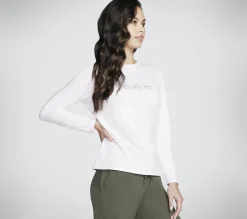 Partes De Cima|Partes De Cima-SKECHERS Rhinestone Queen Long Sleeve Tee LAVANDA / ROSA