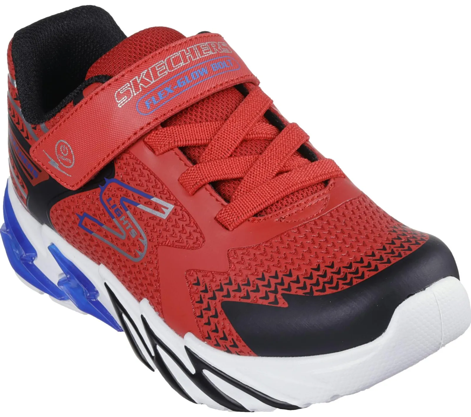Calçado Sem Atacadores|Luzes-SKECHERS S Lights: Flex-Glow Bolt VERMELHO / PRETO