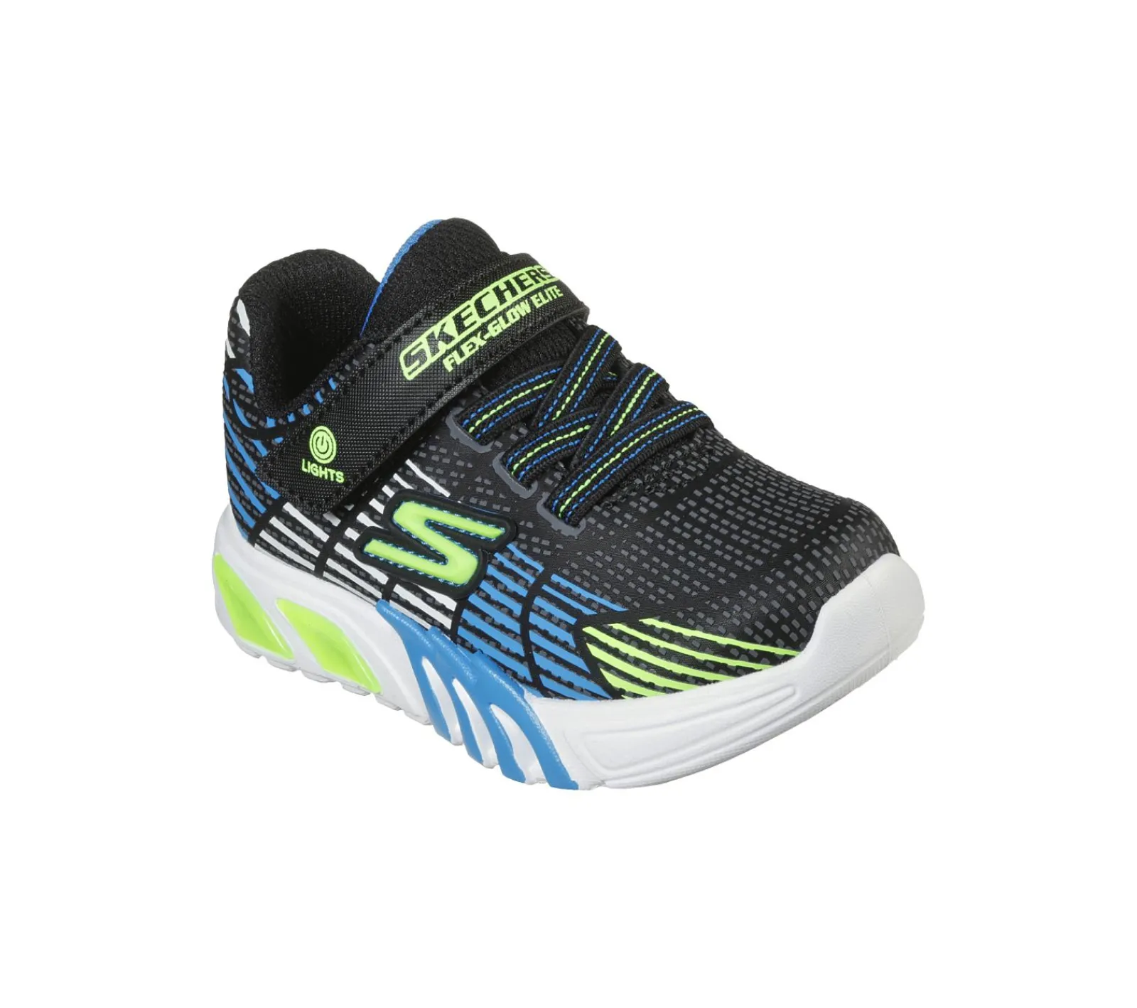 Luzes-SKECHERS S Lights: Flex-Glow Elite PRETO / LIMA