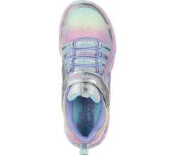 Luzes|Sapatilhas-SKECHERS S Lights: Heart Lights - Rainbow Lux PRATEADO / MULTICOR