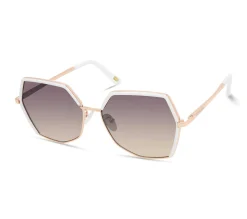 Óculos De Sol|Acessórios-SKECHERS Semi-Rimless Geometric Sunglasses BRANCO