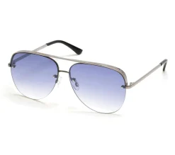 Óculos De Sol-SKECHERS Semi-Rimless Metal Aviator METAL / PRETO