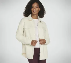 Partes De Cima|Partes De Cima-SKECHERS Sherpa Shacket CARMIN / BRANCO