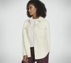 Partes De Cima|Partes De Cima-SKECHERS Sherpa Shacket CARMIN / BRANCO