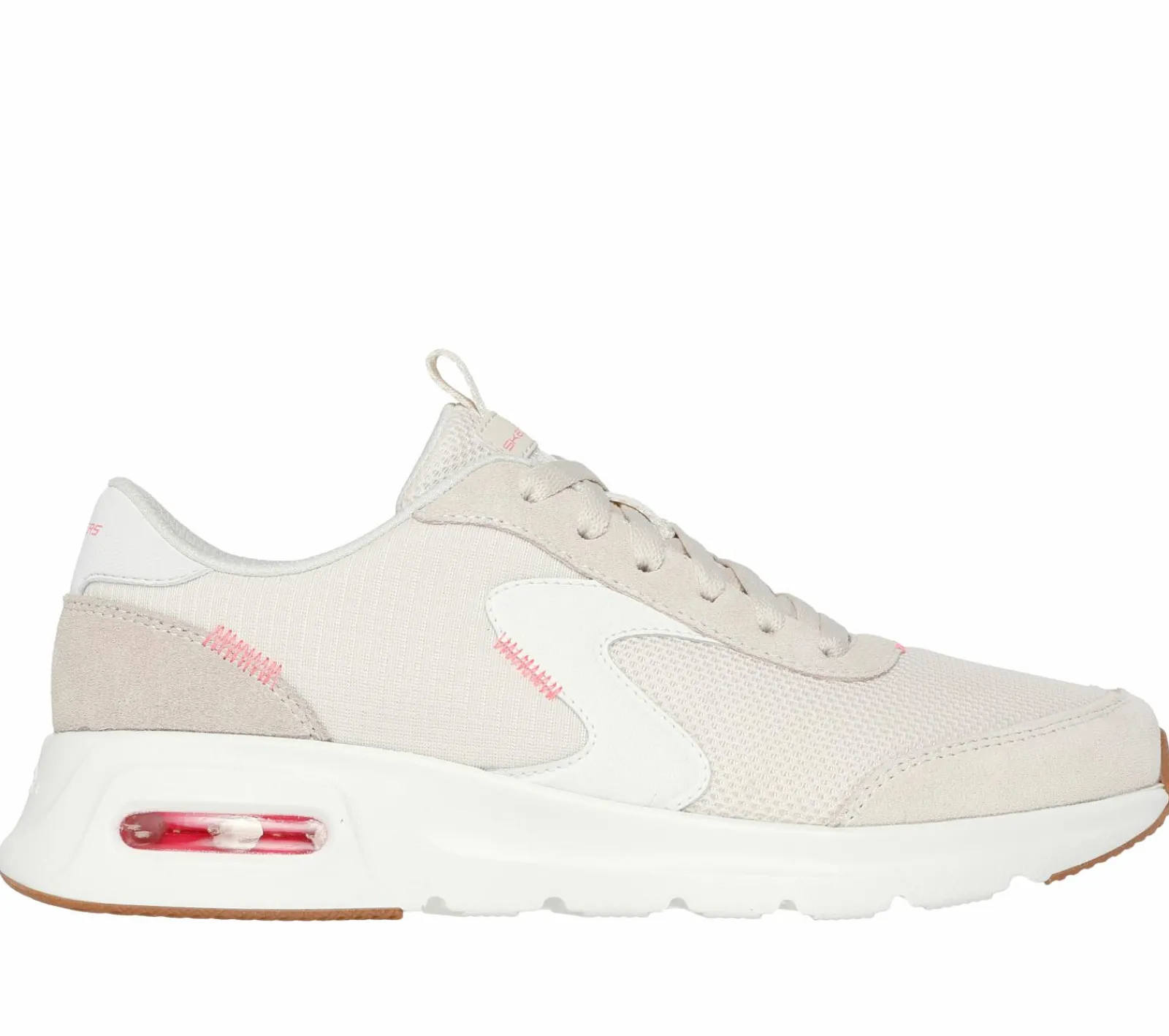 Com Atacadores|Sapatilhas Casuais-SKECHERS Skech-Air Court - Air Wave NATURAL / ROSA CHOQUE