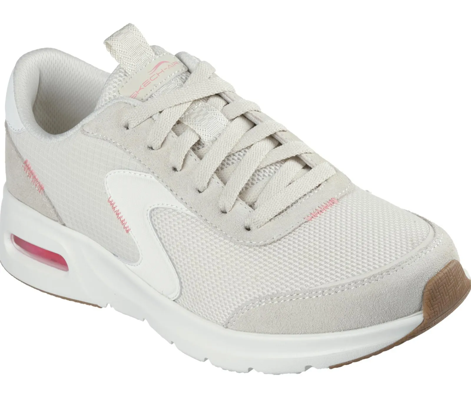 Com Atacadores|Sapatilhas Casuais-SKECHERS Skech-Air Court - Air Wave NATURAL / ROSA CHOQUE