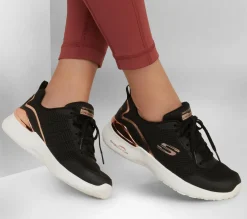 Com Atacadores|Sapatilhas-SKECHERS Skech-Air Dynamight - The Halcyon PRETO / DOURADO ROSA