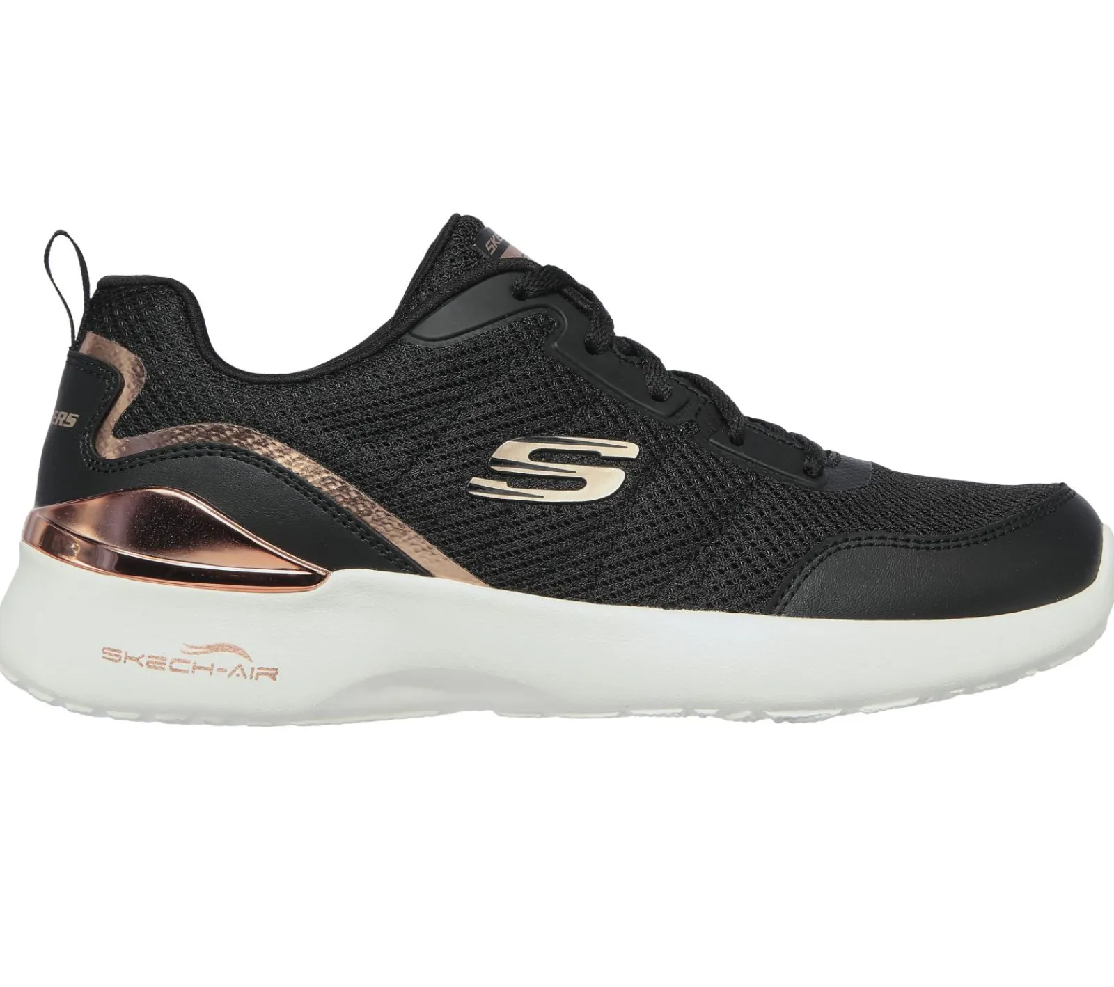 Com Atacadores|Sapatilhas-SKECHERS Skech-Air Dynamight - The Halcyon PRETO / DOURADO ROSA