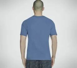 Partes De Cima|Partes De Cima-SKECHERS SKECH-BREEZE Slub Pocket Tee AZUL / CINZENTO