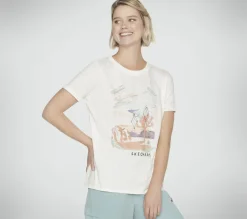 Partes De Cima|Partes De Cima-SKECHERS Airbrush Tee BRANCO / PRATEADO