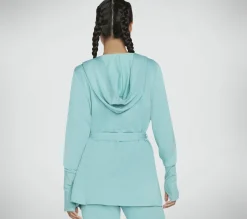 Partes De Cima|Partes De Cima-SKECHERS Apparel Everyday Belted Hoodigan TURQUESA