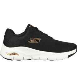 Com Atacadores|Sapatilhas-SKECHERS Arch Fit - Big Appeal PRETO / DOURADO ROSA