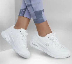 Sapatilhas-SKECHERS Arch Fit - Citi Drive BRANCO / PRATEADO