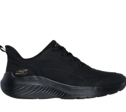 Com Atacadores|Sapatilhas-SKECHERS BOBS Sport Squad Waves - Just Wading PRETO