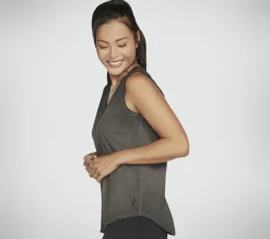 Partes De Cima|Partes De Cima-SKECHERS Diamond Wash Hatha V-neck Tank PRETO