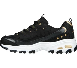 Com Atacadores|Sapatilhas Casuais-SKECHERS D'Lites PRETO / DOURADO