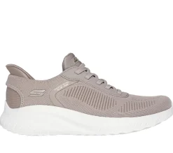 Calçado Sem Atacadores|Hands Free Slip-Ins-SKECHERS Slip-ins: BOBS Sport Squad Chaos TAUPE
