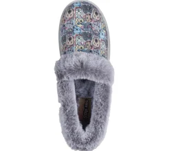 Calçado Sem Atacadores|Slippers-SKECHERS Slip-ins: BOBS Too Cozy - Family Tree CINZENTO / MENTA