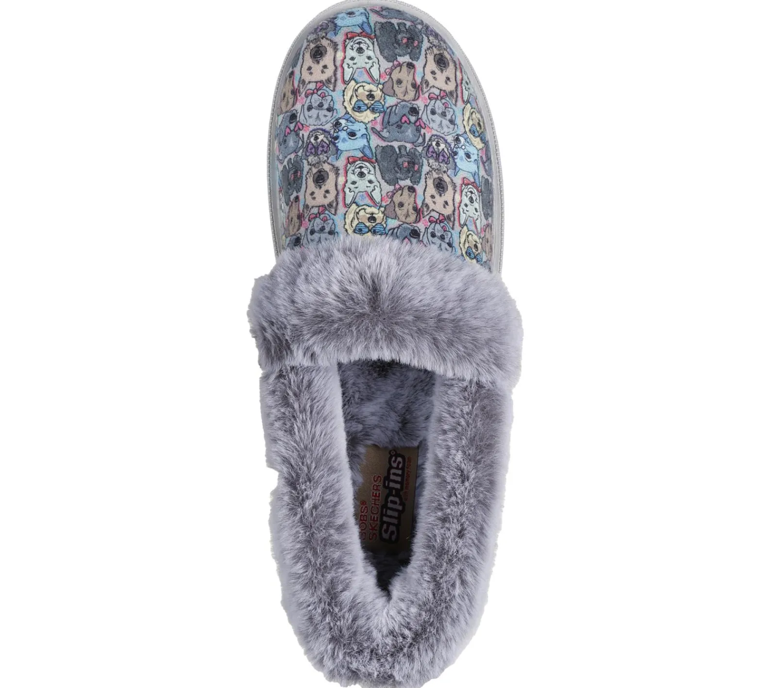 Calçado Sem Atacadores|Slippers-SKECHERS Slip-ins: BOBS Too Cozy - Family Tree CINZENTO / MENTA