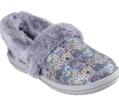 Calçado Sem Atacadores|Slippers-SKECHERS Slip-ins: BOBS Too Cozy - Family Tree CINZENTO / MENTA
